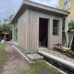 Gartenhütte grau/grün Ansicht 4
